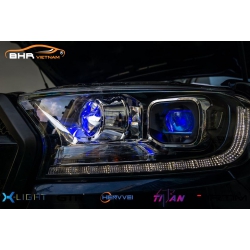 Độ đèn Ford Ranger Laser, Led Henvvei L91 X-light + Titan Platinum 